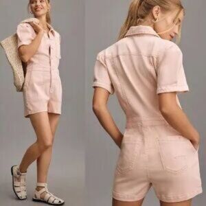 Pilcro Anthropologie Pink Shorts Romper NWT (size 10)
